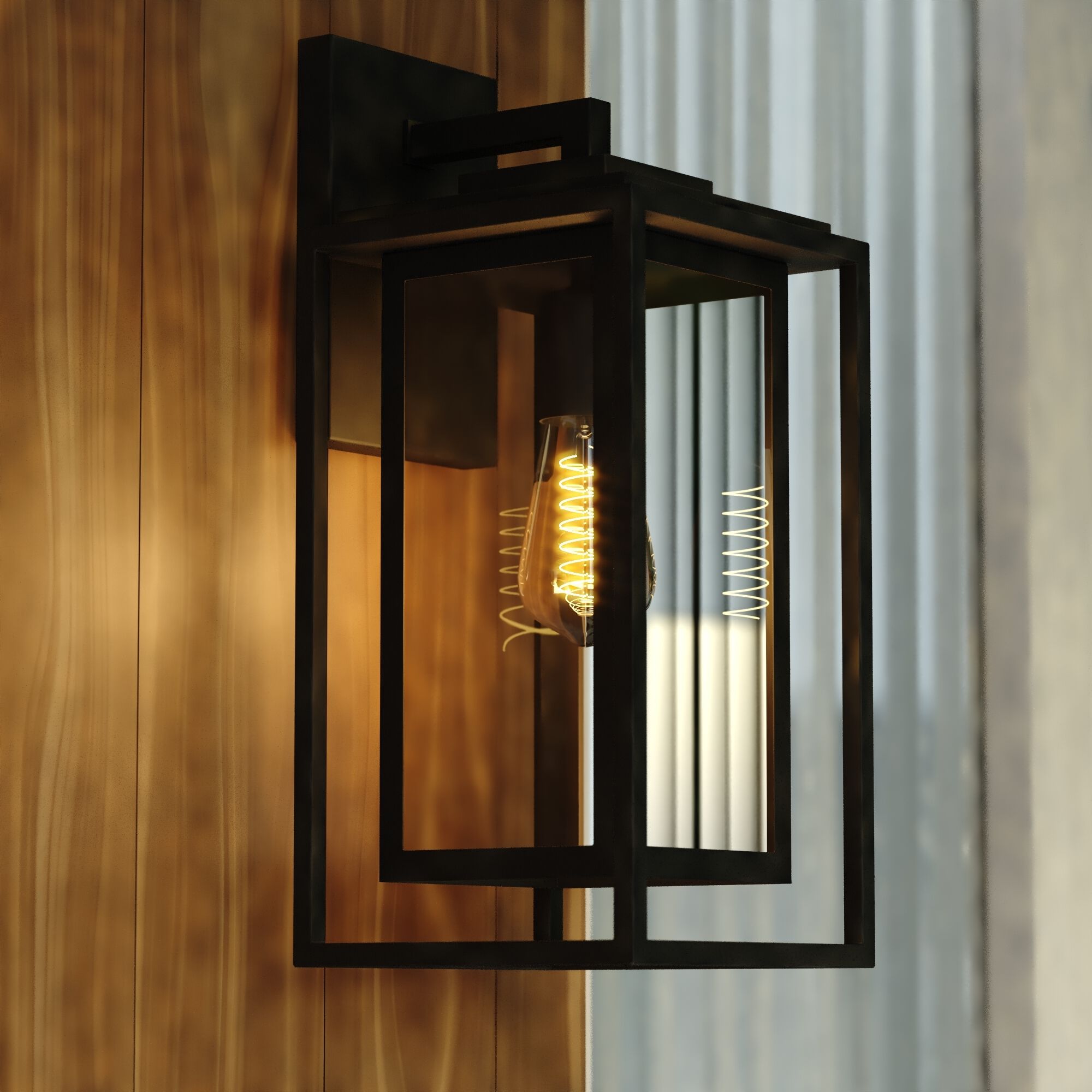 Filmore 1 Light 16 inch Textured Black Outdoor Wall Lantern