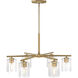 Haven LED 32 inch Old Satin Brass Chandelier Ceiling Light