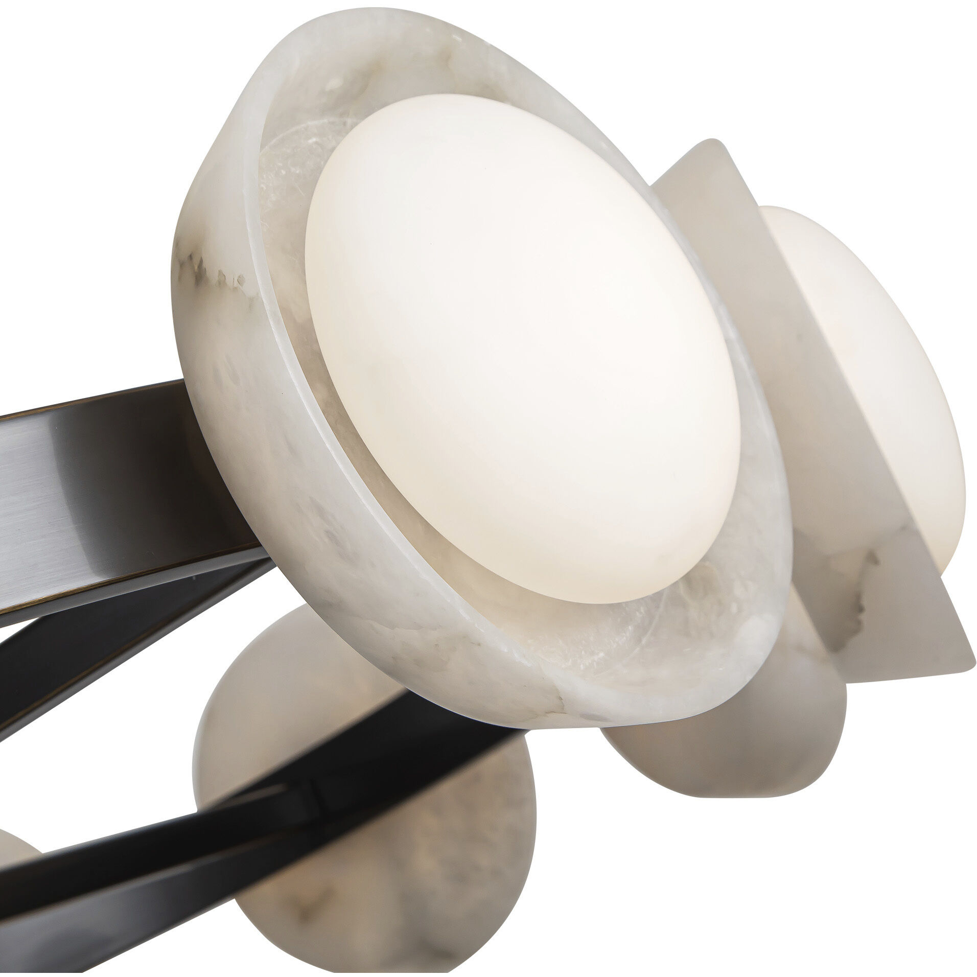 Alonso LED 50.5 inch Urban Bronze/Alabaster Chandelier Ceiling Light in Urban Bronze and Alabaster