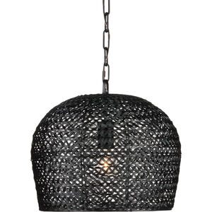 Piero 1 Light 16 inch Satin Black Pendant Ceiling Light, Small