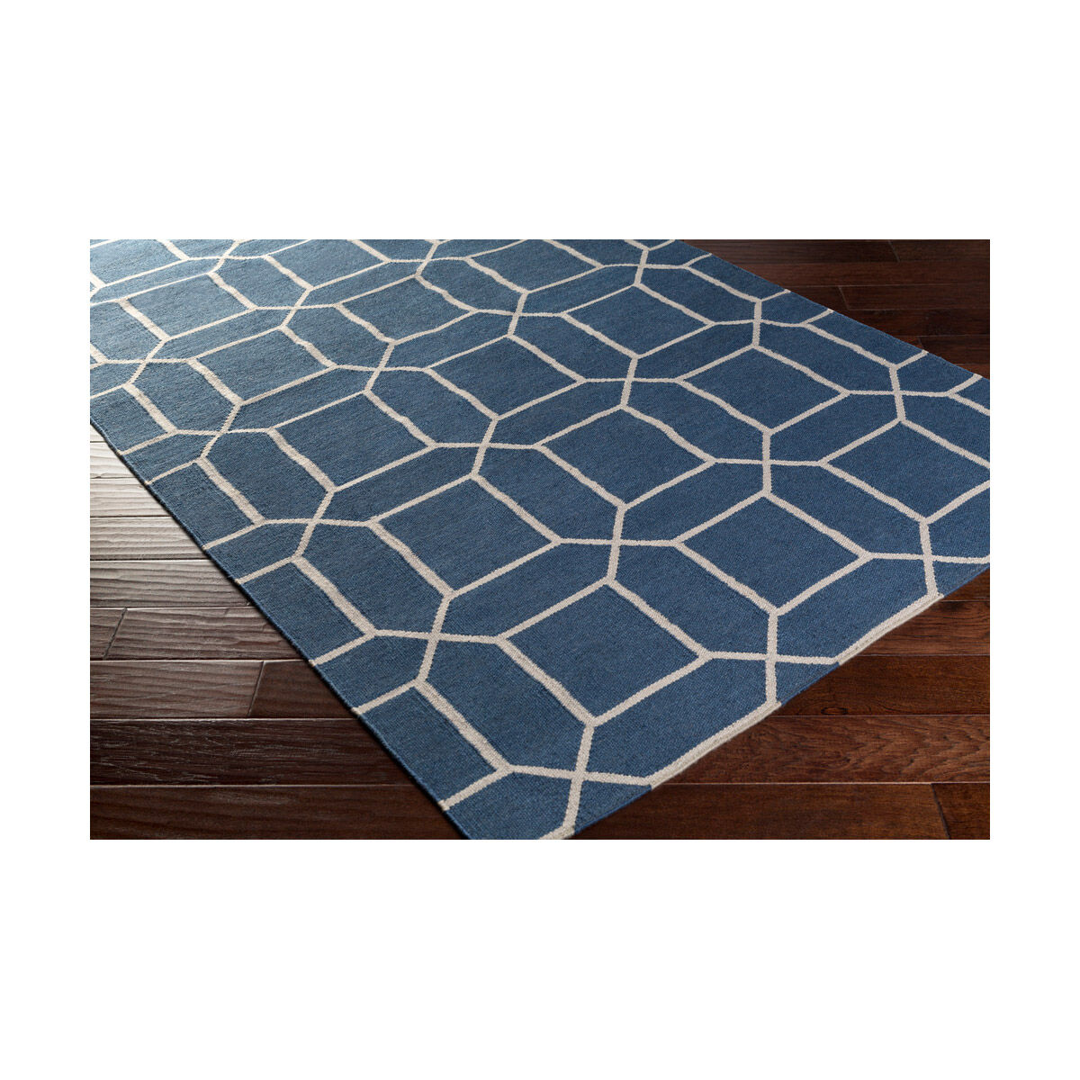 Lagoon 132 X 96 inch Blue and Neutral Indoor Area Rug, PET Yarn