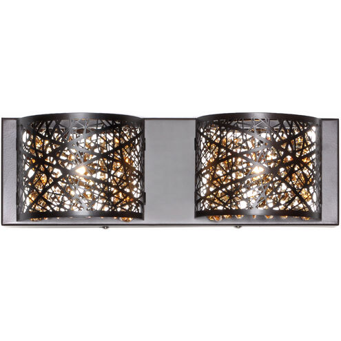 Inca 2 Light 15.75 inch Bronze Bath Vanity Light Wall Light in Clear/White, Without Bulb