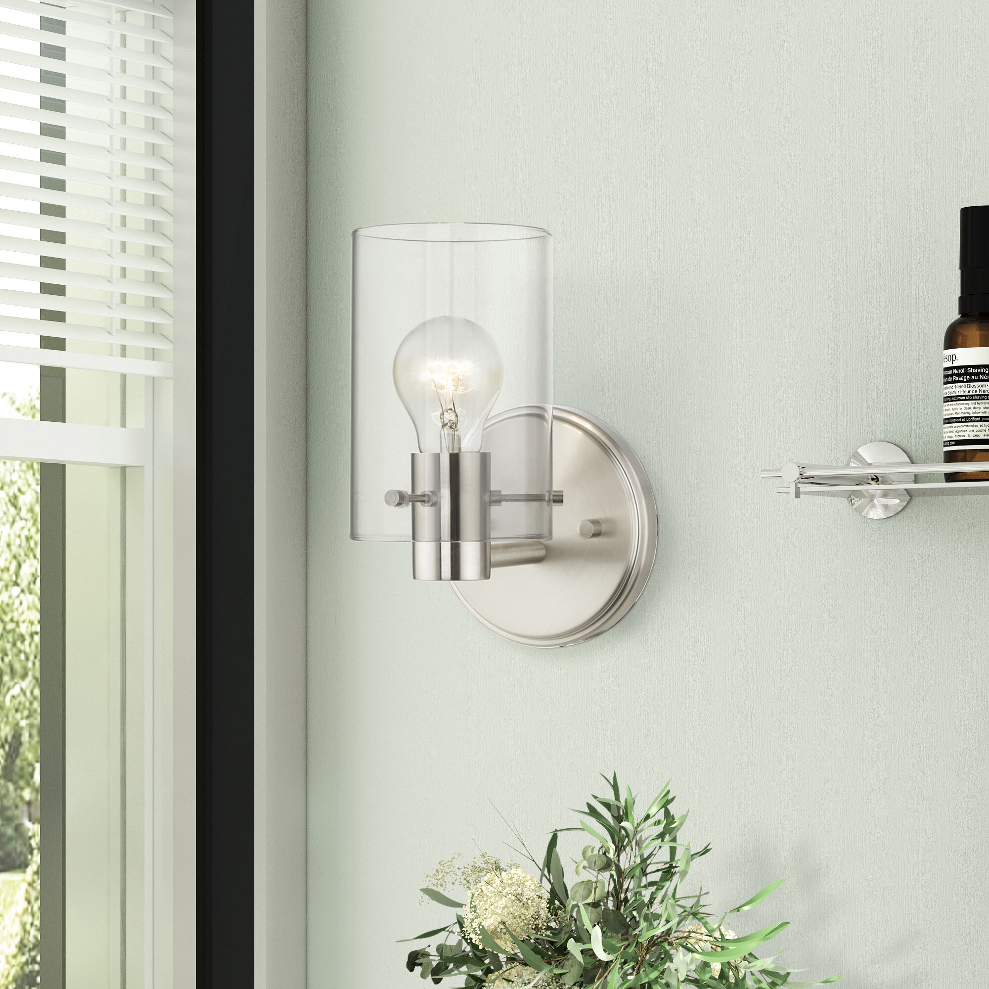 Munich 1 Light 5 inch Brushed Nickel Single Sconce Wall Light, Single