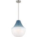 Pacific 1 Light 14 inch Brushed Nickel Pendant Ceiling Light