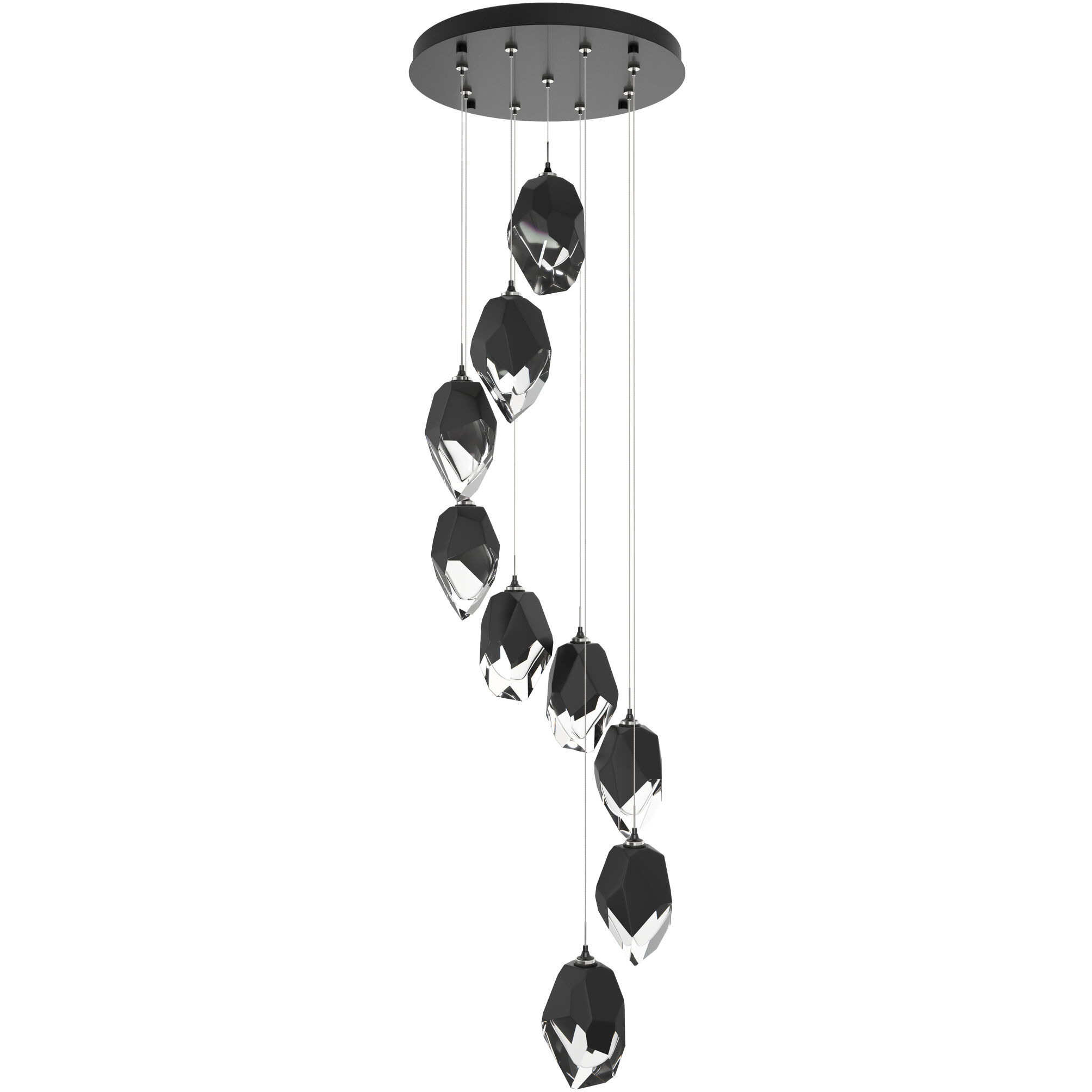 Chrysalis 9 Light 20.5 inch Ink Pendant Ceiling Light in Black Crystal, Large