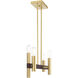 Helsinki 4 Light 8 inch Satin Brass with Bronze Accents Chandelier Ceiling Light