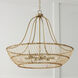 Wren 6 Light 32 inch Matte Brass Chandelier Ceiling Light