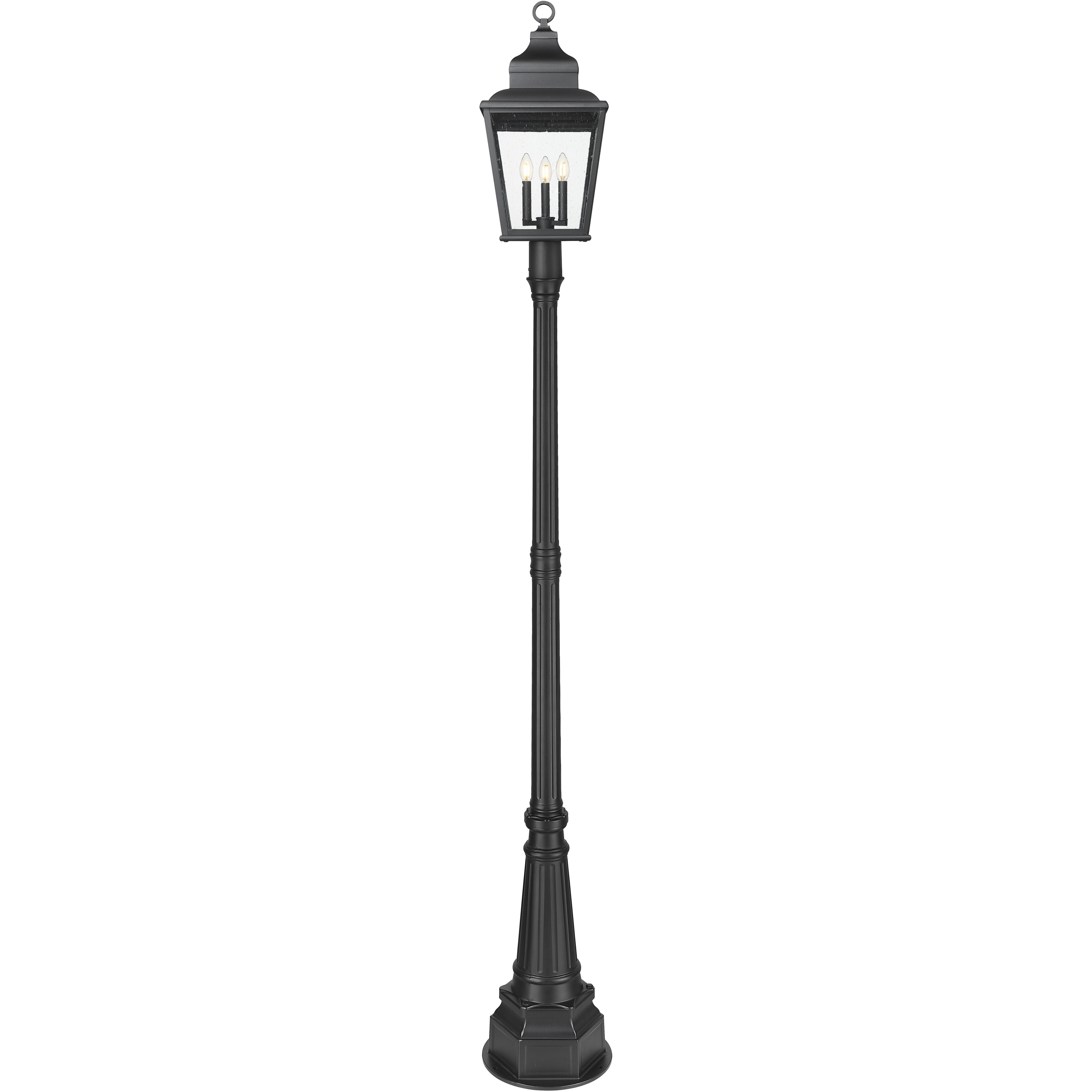 Raphael 3 Light 110 inch Sand Black Outdoor Post Mounted Fixture in Soft Sand Black
