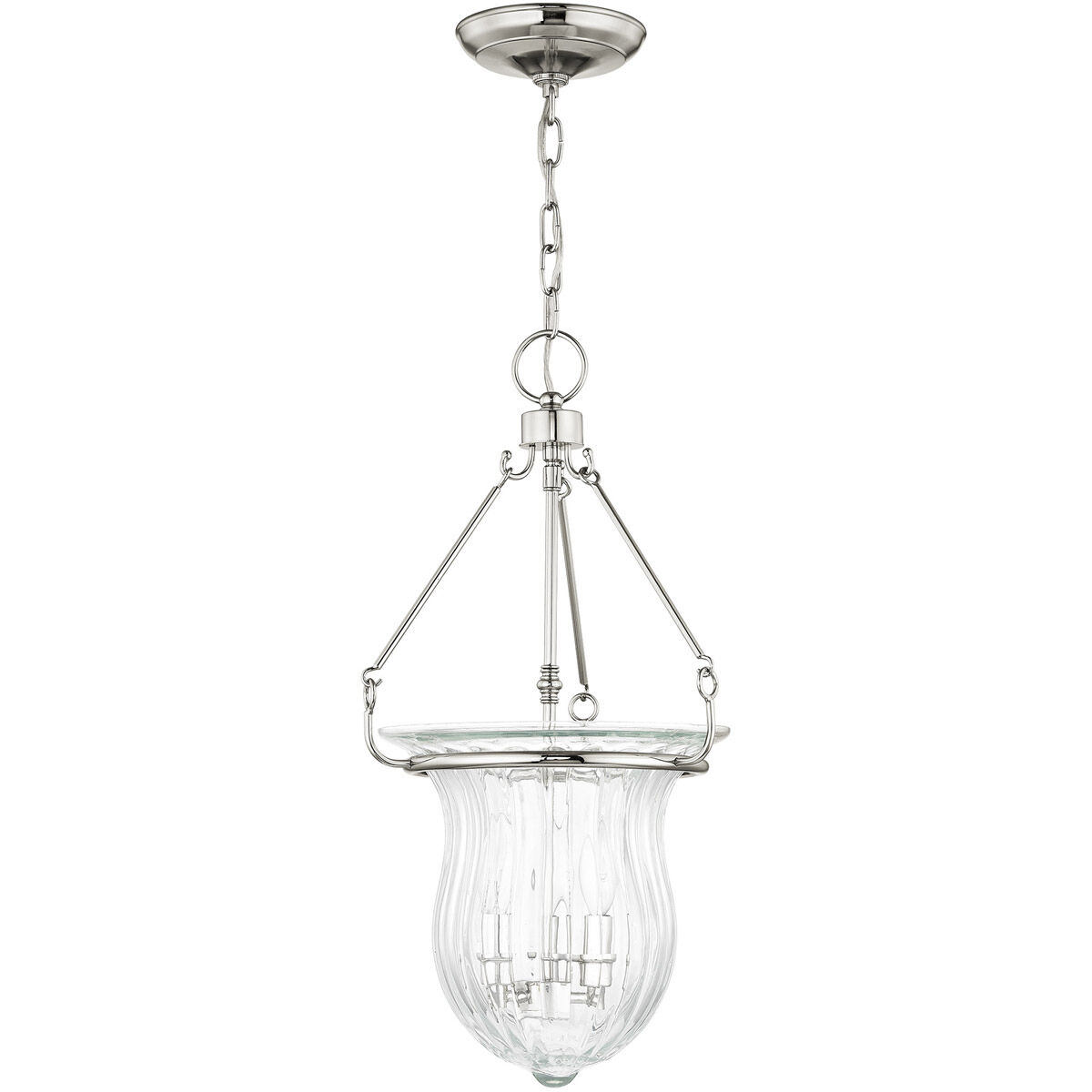 Andover 3 Light 12 inch Polished Nickel Pendant Ceiling Light