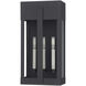 Berksford 3 Light 17 inch Black with Brushed Nickel Candles Outdoor Wall Lantern