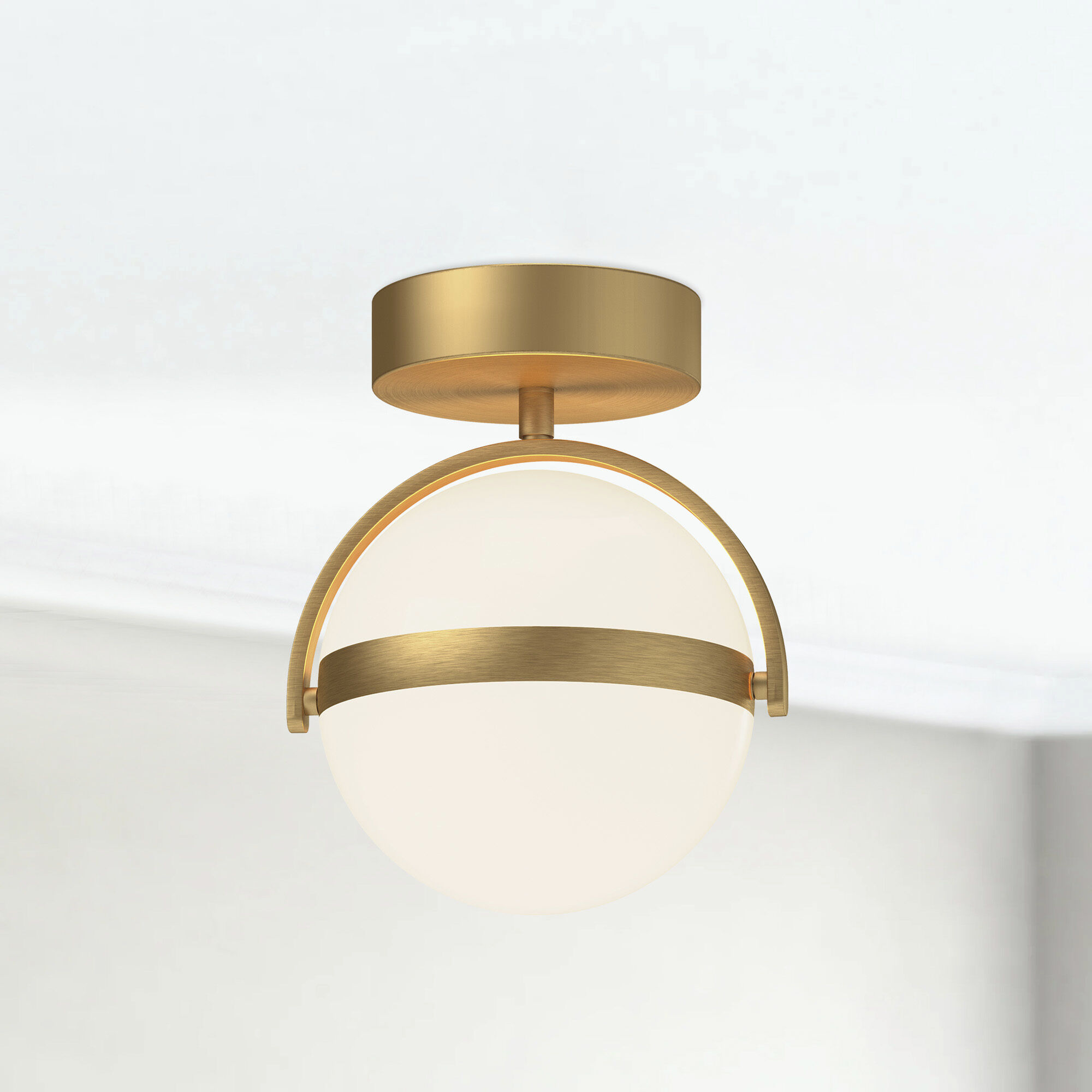 Globo 6.38 inch Brushed Gold Flush Mount Ceiling Light