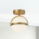 Globo 6.38 inch Brushed Gold Flush Mount Ceiling Light