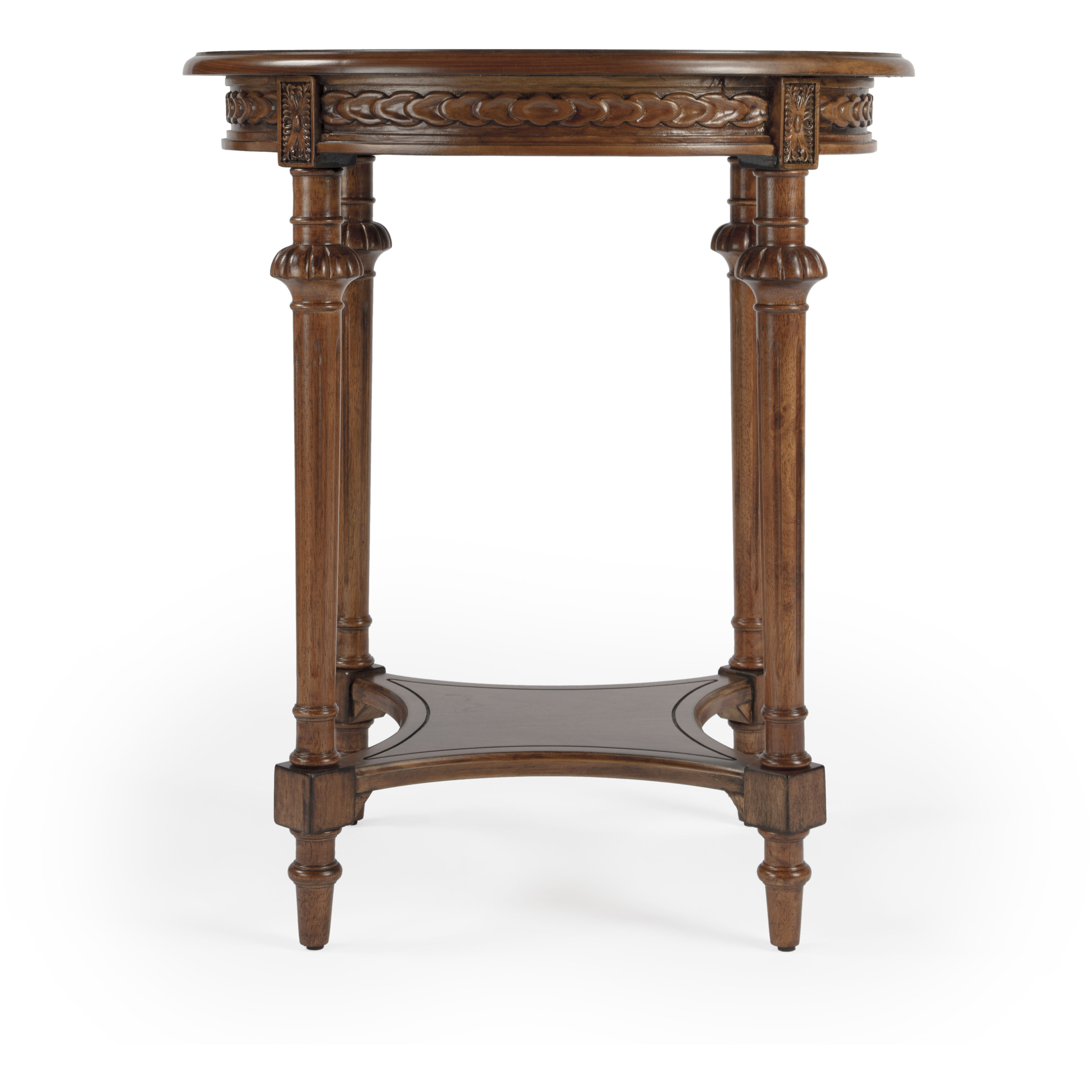 Hellinger Round End Table in Medium Brown