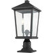Beacon 2 Light 21.5 inch Black Outdoor Pier Mounted Fixture in 8.25