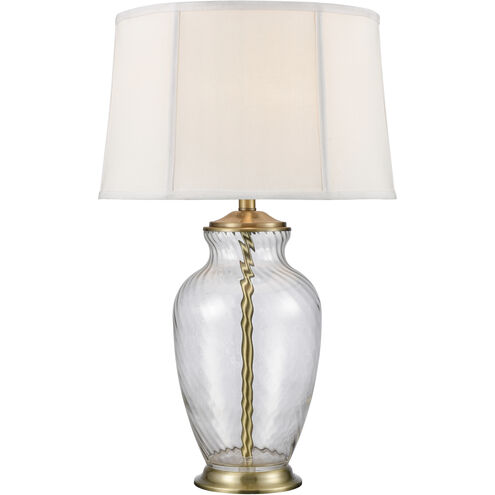 Remmy 28 inch 150.00 watt Clear with Antique Brass Table Lamp Portable Light