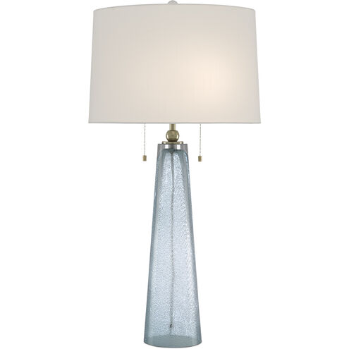 Looke 33.5 inch 75 watt Blue/Brass Table Lamp Portable Light