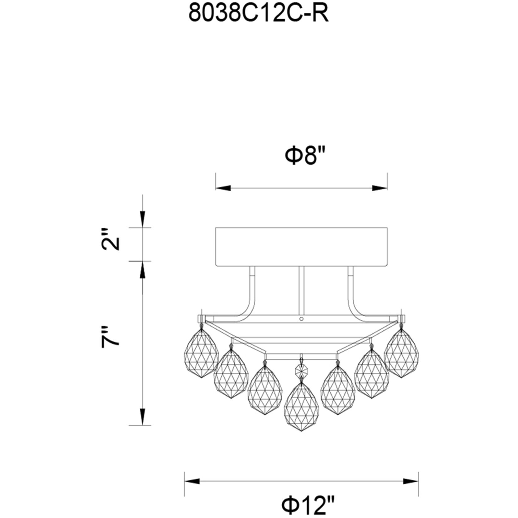 Queen 3 Light 11 inch Chrome Flush Mount Ceiling Light