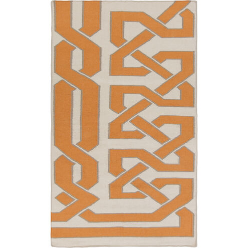Alameda 36 X 24 inch Bright Orange, Khaki, Taupe Rug