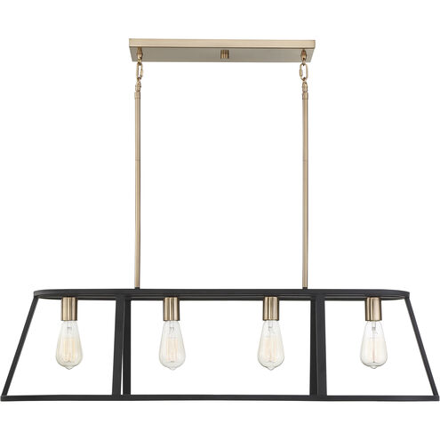 Chassis 4 Light 40 inch Copper Brushed Brass and Matte Black Island Pendant Ceiling Light