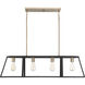 Chassis 4 Light 40 inch Copper Brushed Brass and Matte Black Island Pendant Ceiling Light
