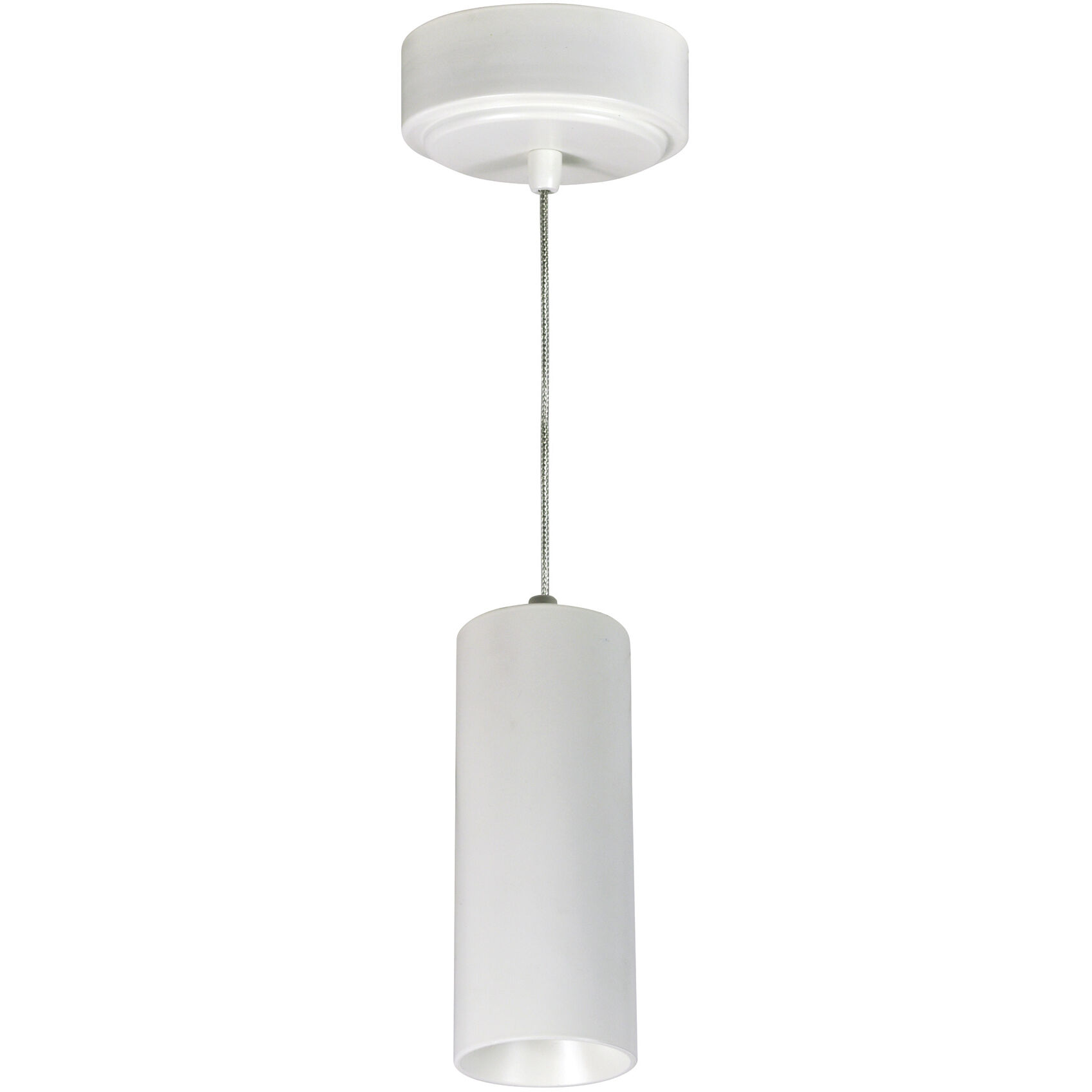 iLENE LED 4 inch White with White Cable Mount Mini Cylinder Ceiling Light in 3500K