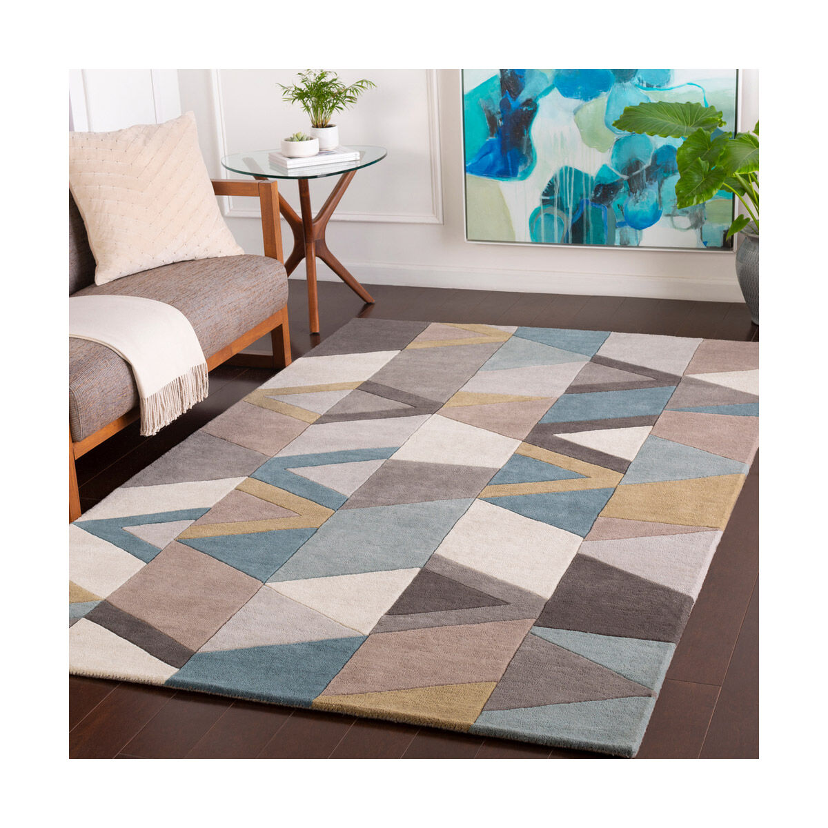 Philadelphia 96 X 30 inch Teal/Sage/Tan/Taupe/Charcoal/Cream/Camel Rugs, Runner