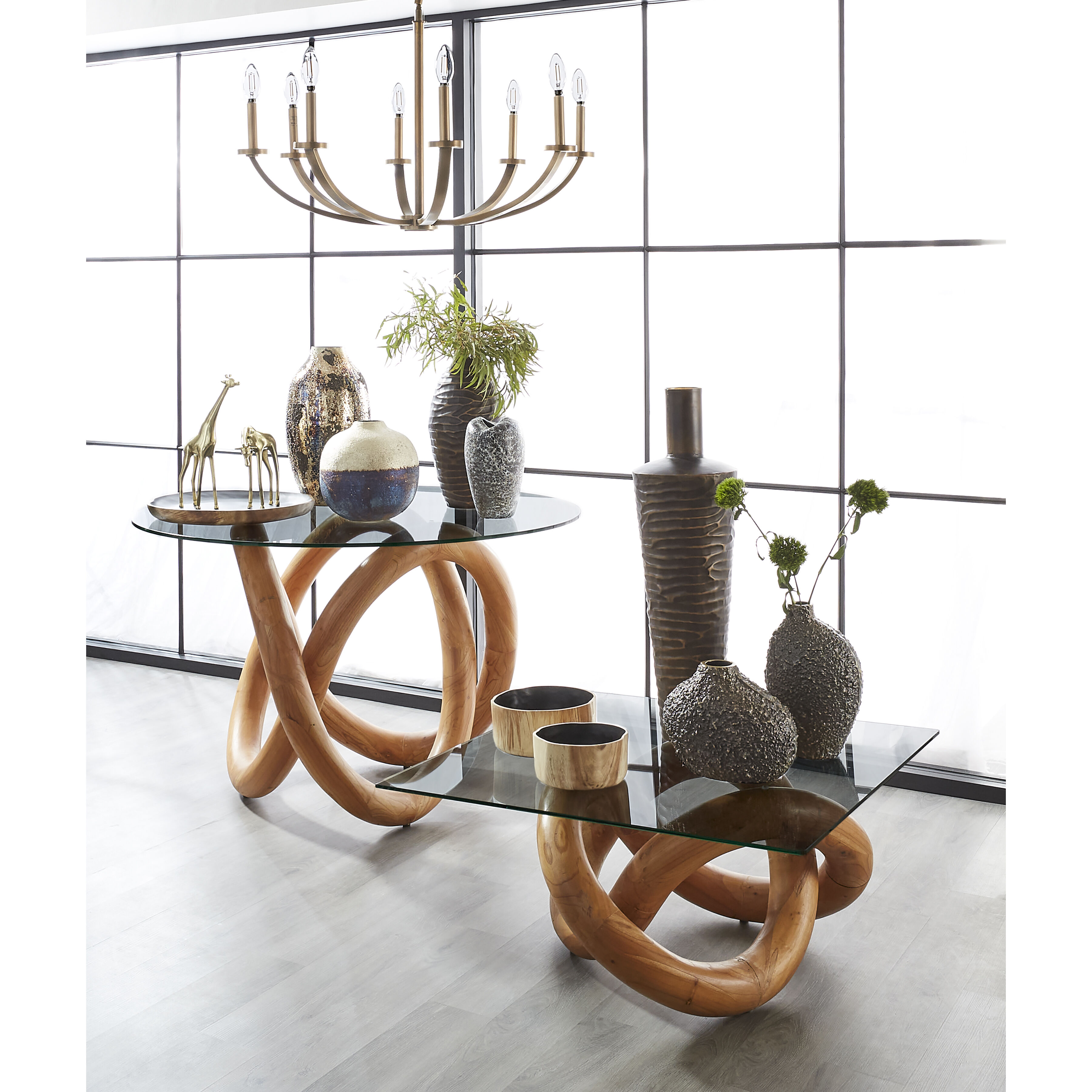 Knotty 36 X 36 inch Natural with Clear Coffee Table