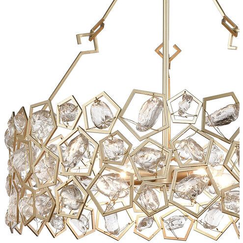Levana 5 Light 24 inch Antique Gold with Clear Pendant Ceiling Light