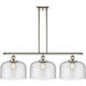 Ballston X-Large Bell 3 Light 36 inch Polished Nickel Island Light Ceiling Light in Seedy Glass