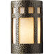 Ambiance LED 6 inch Hammered Polished Brass Wall Sconce Wall Light in Hammered Brass, 1000 Lm LED, White Styrene, Small