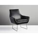 Kendrick Black Distressed PU Leather and Brushed Steel Accent Chair 