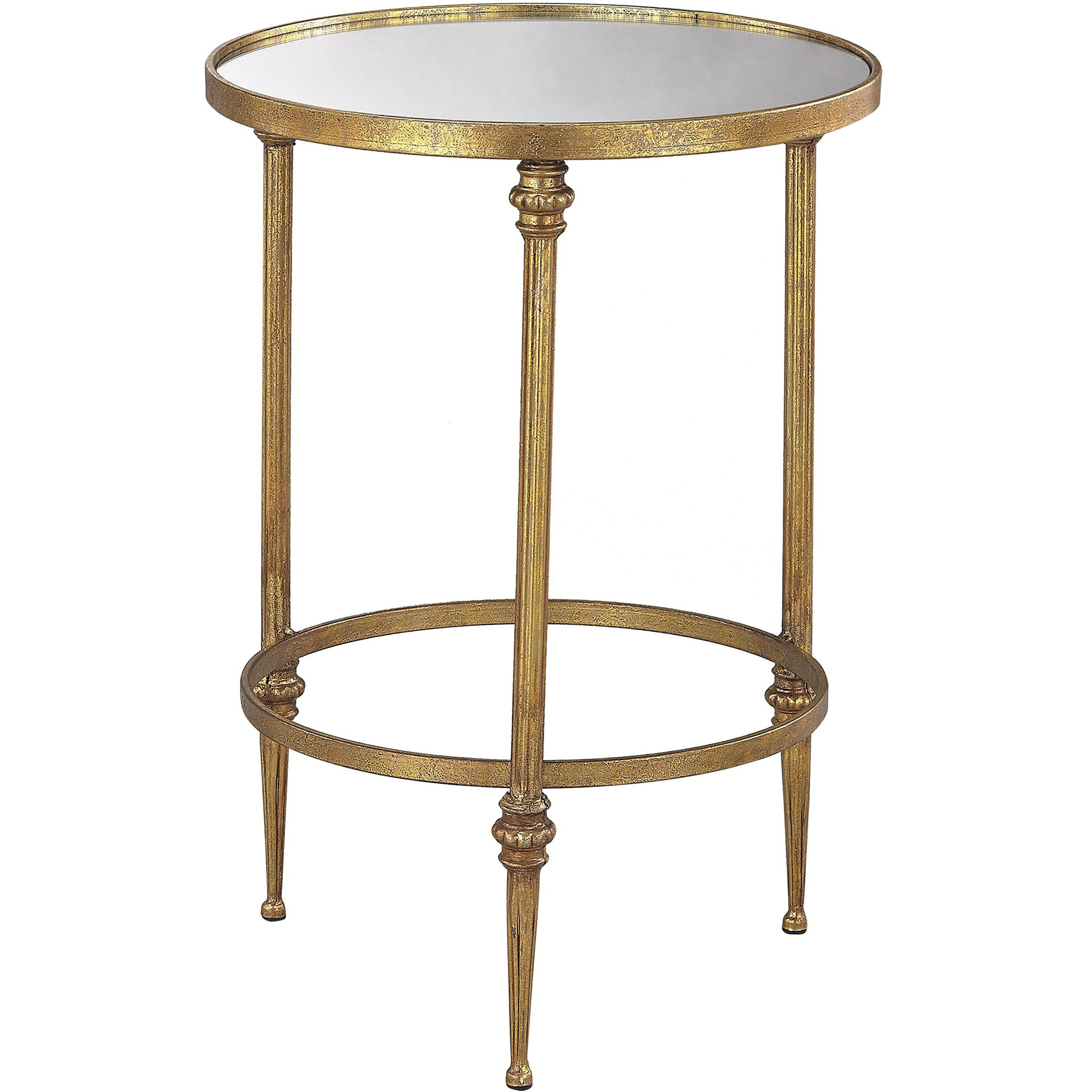 Alcazar 25 X 18 inch Antique Gold with Mirror Accent Table, Set of 2