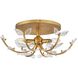 Aliso 3 Light 20 inch Distressed Brass Semi-flush Mount Ceiling Light