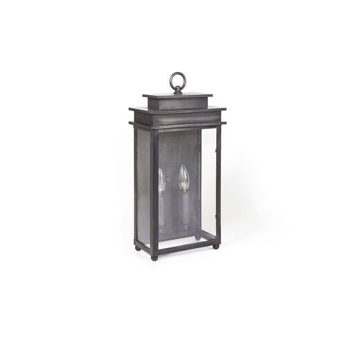 Ellis 2 Light 19.75 inch Dark Brass Outdoor Wall Light in Clear Glass, Medium