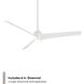 Novelle 52 inch Matte White Downrod Ceiling Fan