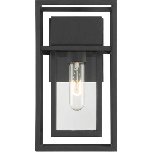 Burton 1 Light 12 inch Black Outdoor Wall Lantern