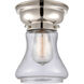 Aditi Bellmont 1 Light 6 inch Polished Nickel Flush Mount Ceiling Light in Seedy Glass, Aditi
