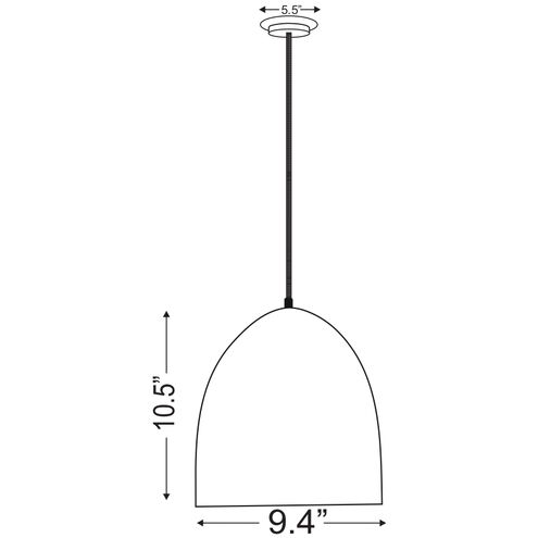 Z-Studio 1 Light 9.5 inch Mint Pendant Ceiling Light