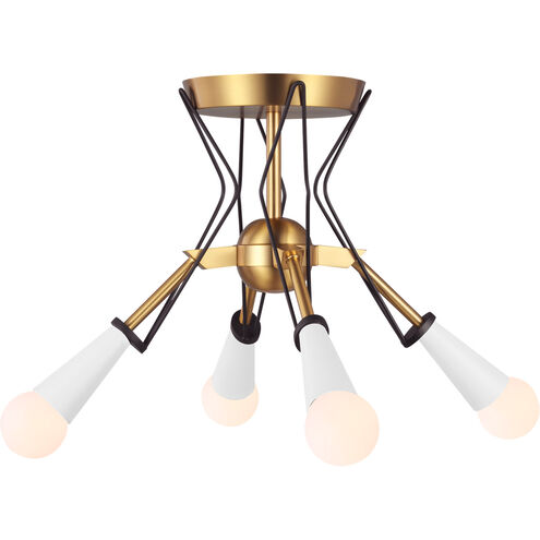 ED Ellen DeGeneres Piro 4 Light 14.75 inch Burnished Brass Flush Mount Ceiling Light