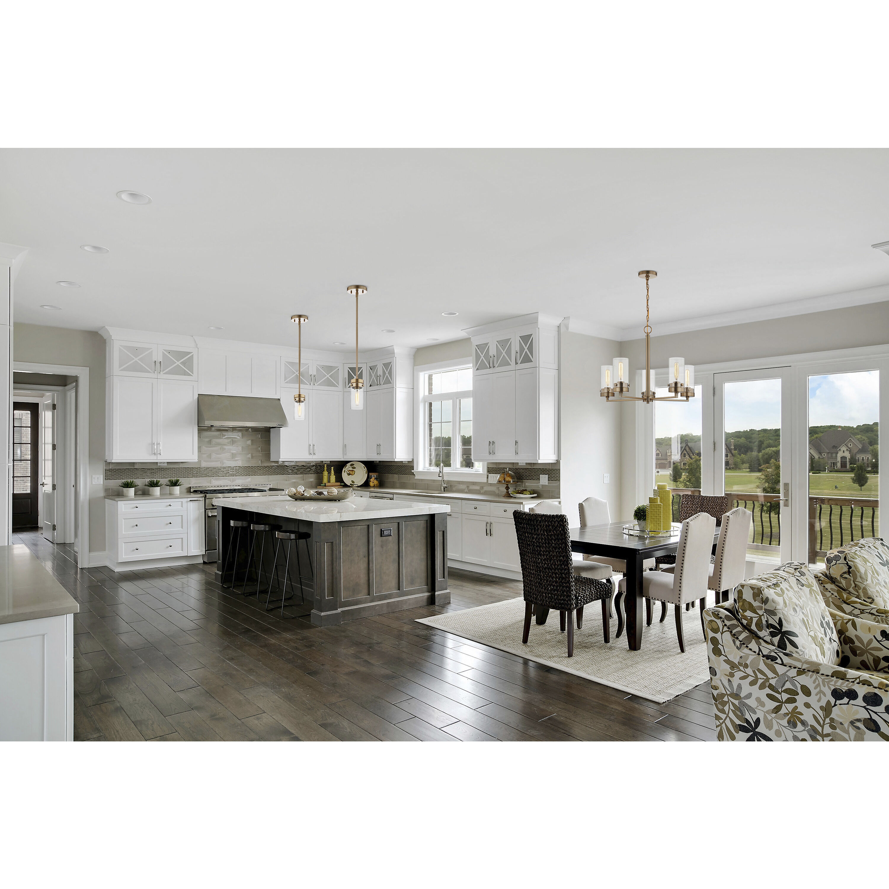 Intersection 1 Light 4 inch Burnished Brass Mini-Pendant Ceiling Light