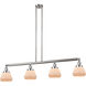 Franklin Restoration Fulton LED 51.38 inch Brushed Satin Nickel Island Light Ceiling Light in Matte White Glass, Franklin Restoration
