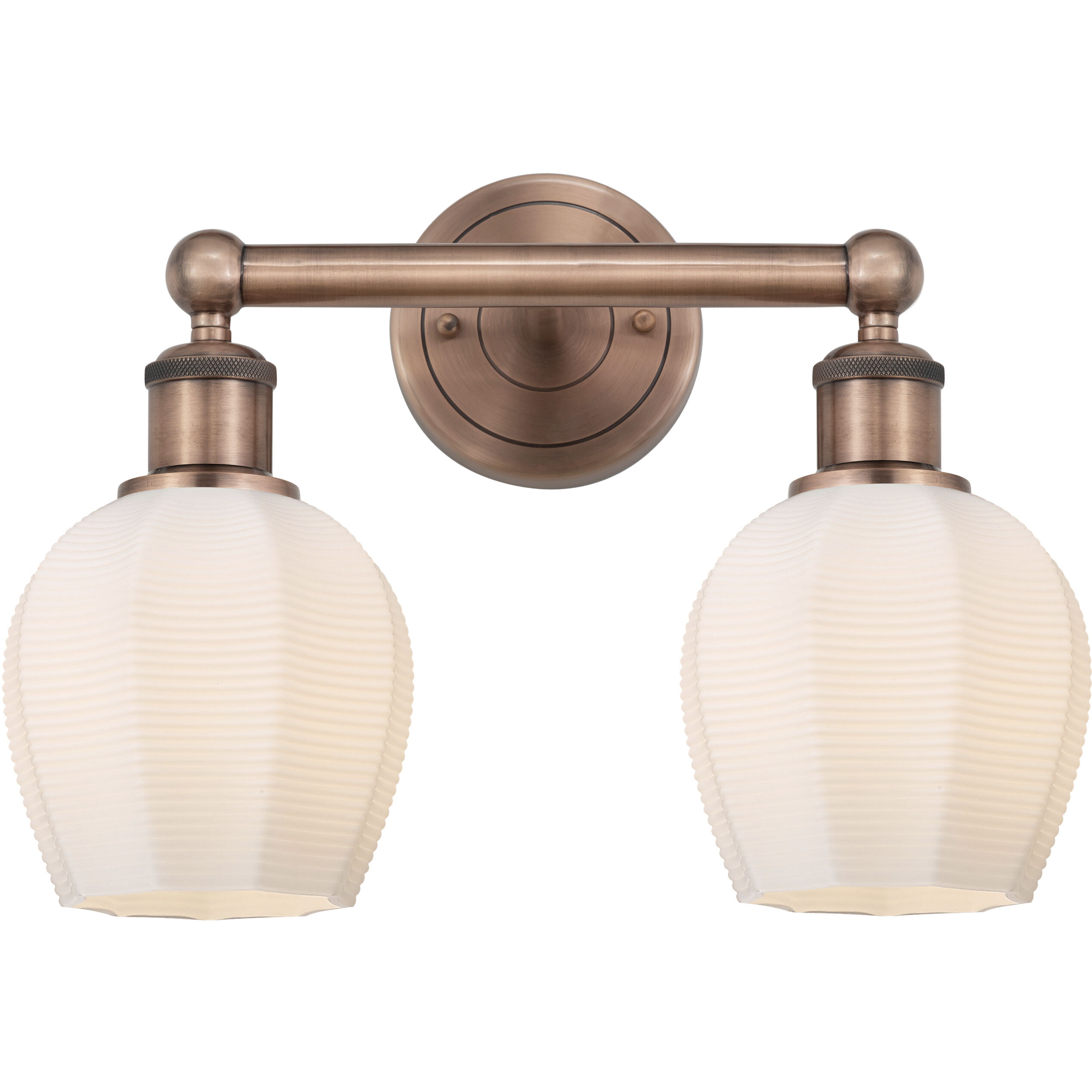 Norfolk 2 Light 14.75 inch Antique Copper Bath Vanity Light Wall Light in Matte White