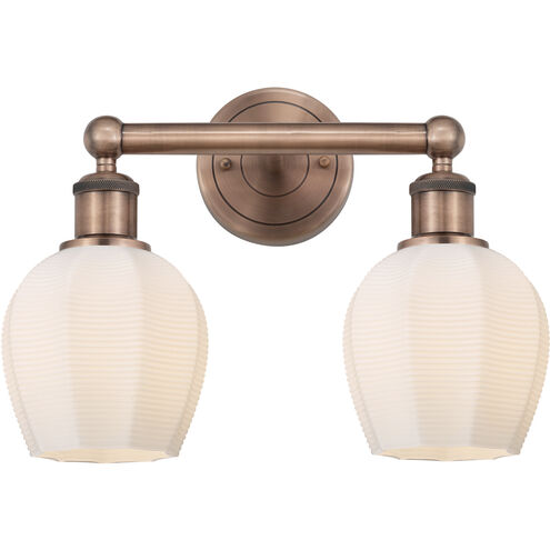 Norfolk 2 Light 14.75 inch Antique Copper Bath Vanity Light Wall Light in Matte White