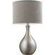 Hammered Chrome 21.5 inch 60 watt Chrome Table Lamp Portable Light
