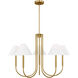 Drew & Jonathan Porteau 6 Light 38 inch Satin Brass Chandelier Ceiling Light