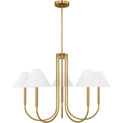 Drew & Jonathan Porteau 6 Light 38 inch Satin Brass Chandelier Ceiling Light