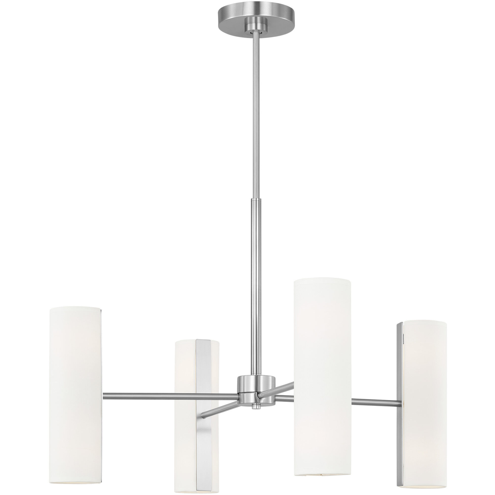 Drew & Jonathan Capalino 8 Light 30 inch Brushed Steel Chandelier Ceiling Light
