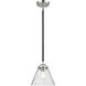 Nouveau Cone LED 7.75 inch Black Polished Nickel Mini Pendant Ceiling Light in Seedy, Nouveau
