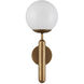 Barbican 1 Light 6.5 inch Antique Brass and White Bath Sconce Wall Light