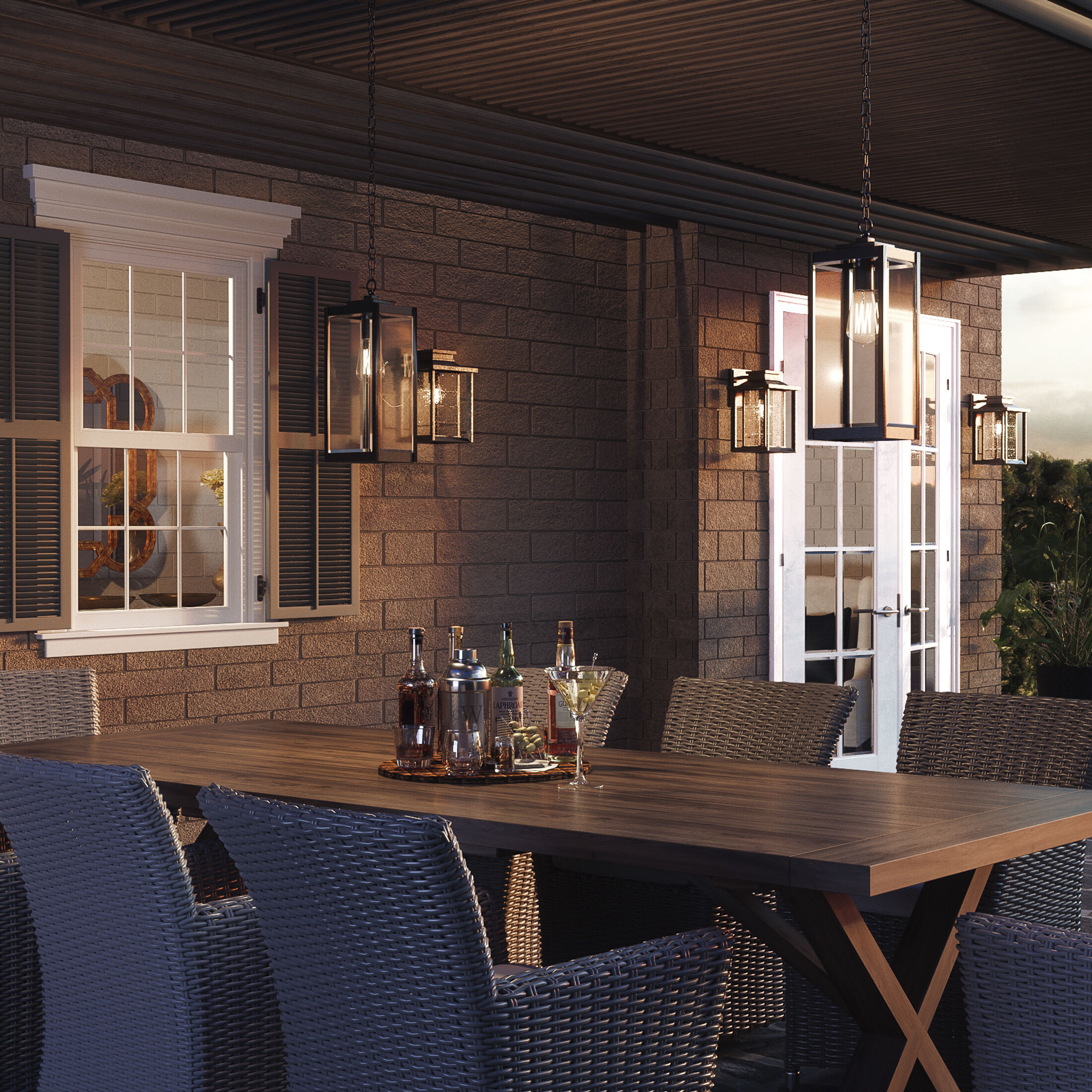 Westover 1 Light 7 inch Earth Black Outdoor Hanging Lantern